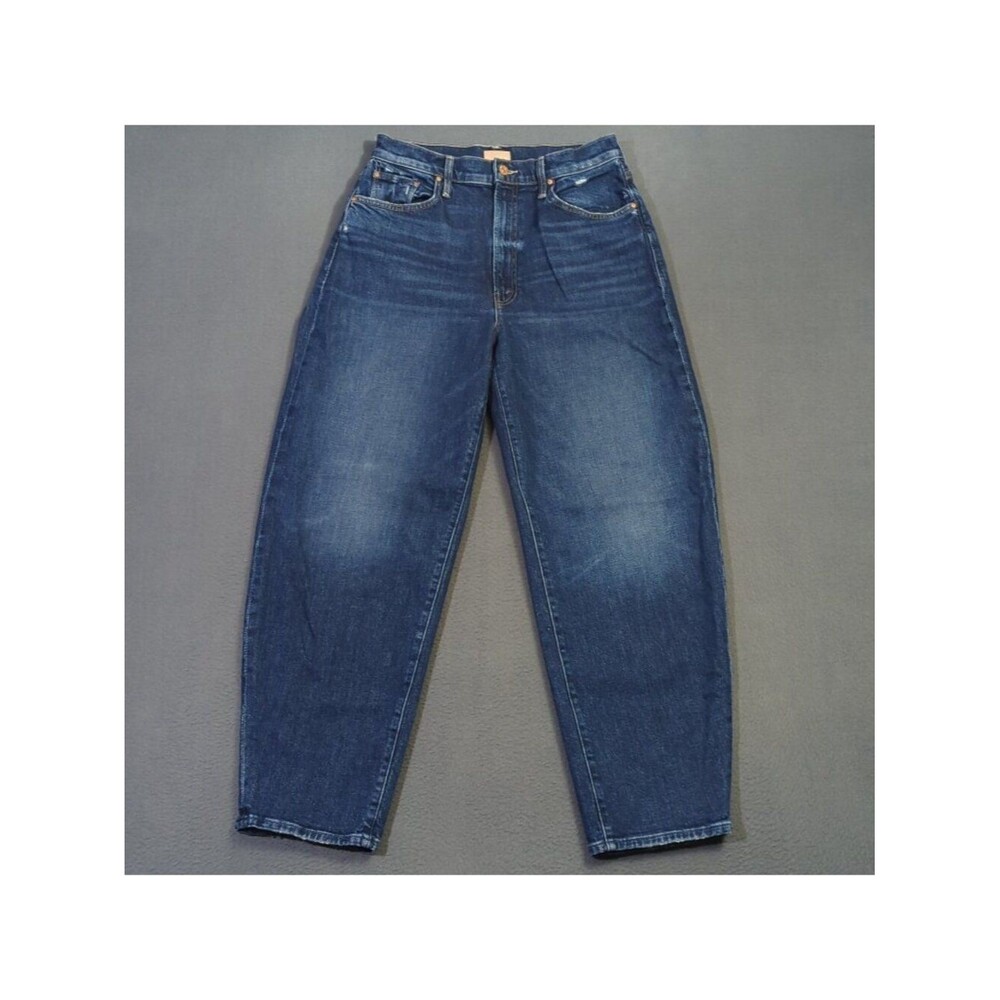 Mother Jeans Women's 30 Blue The Fangirl Flood In Yee Haw Barrel Leg Made In USA
